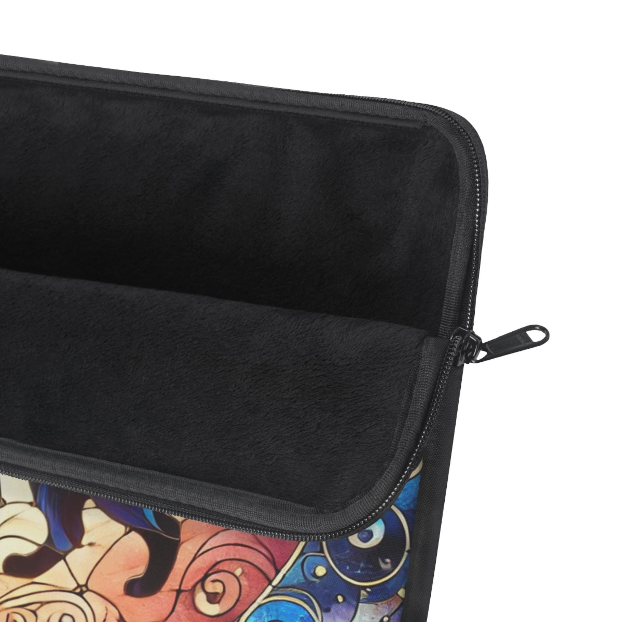 Celestial Stained Glass Laptop Sleeve, Cat Lover Tablet