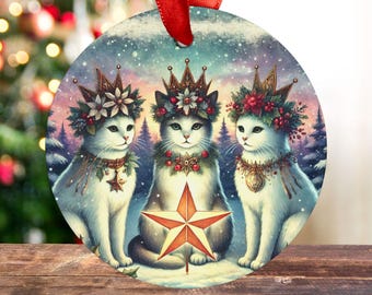 Bengal Cat Christmas Ornament: Ceramic Holiday Decor