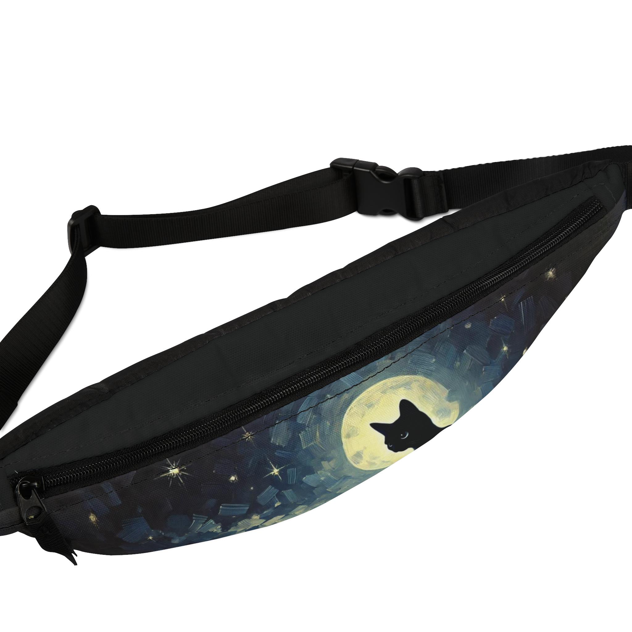 Black Cat Fanny Pack: Full Moon Festival Waist Bag - Etsy