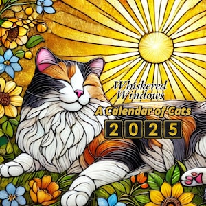 Wall Calendar Whiskered Windows: A Calendar of Cats 2025, Cat Calendar, Cat Lover Gift, Wall Calendar 2025, Animal Calendar, Cute Cat Wall