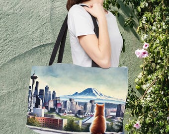 Seattle City Views - Cat Lover - Weekender Tote Bag