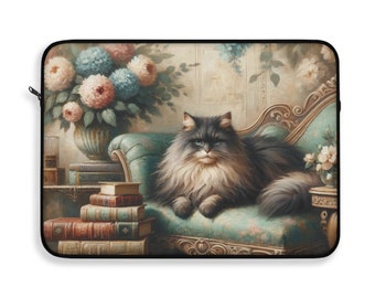 Lounge Kitty – Buchliebhaber – Laptop-Hülle