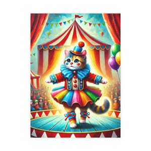 Chat clown - Invitation à une fête de cirque - Lots de cartes postales (enveloppes incluses)