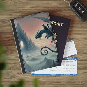 ファンタジー ドラゴン エクスプローラー - 猫好き - パスポート カバー、旅行用財布、旅行用アクセサリー、旅行ギフト、ゲーマー ギフト