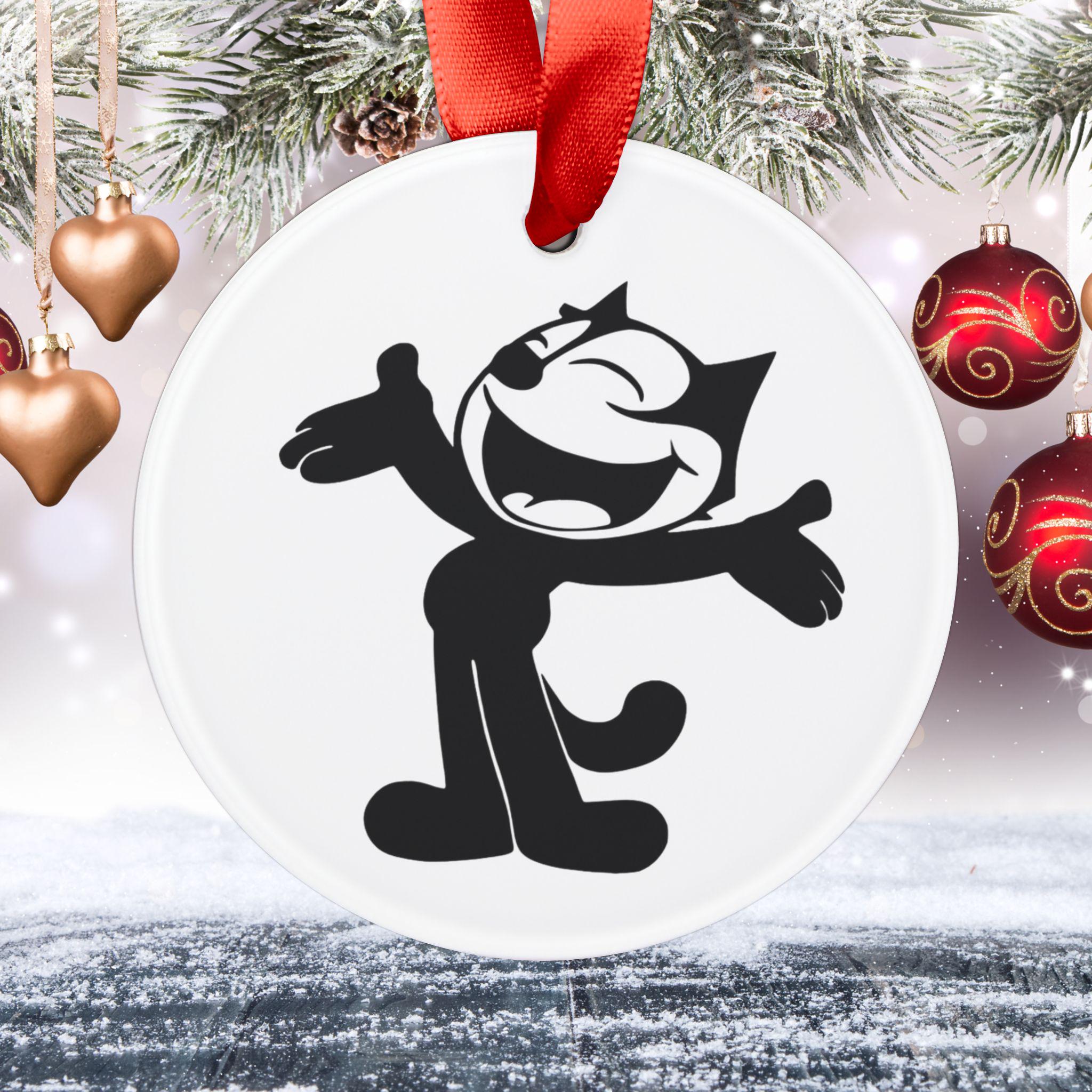 Felix the Cat Acrylic Christmas Ornament: Vintage Style Holiday