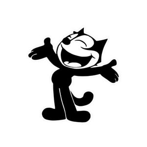 Felix the Cat Cartoon Character Kiss-Cut Vinyl Decals, Fun Stickers for Decor, Gift for Cat Lovers, Playroom Wall Art, Car Window Stickers
