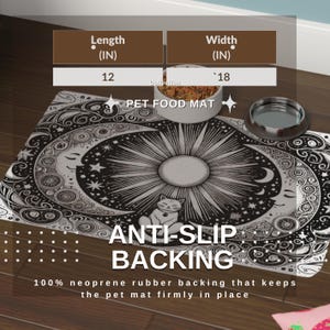 Set de nourriture pour chat Soleil et Lune : Set de table imperméable et antidérapant image 3