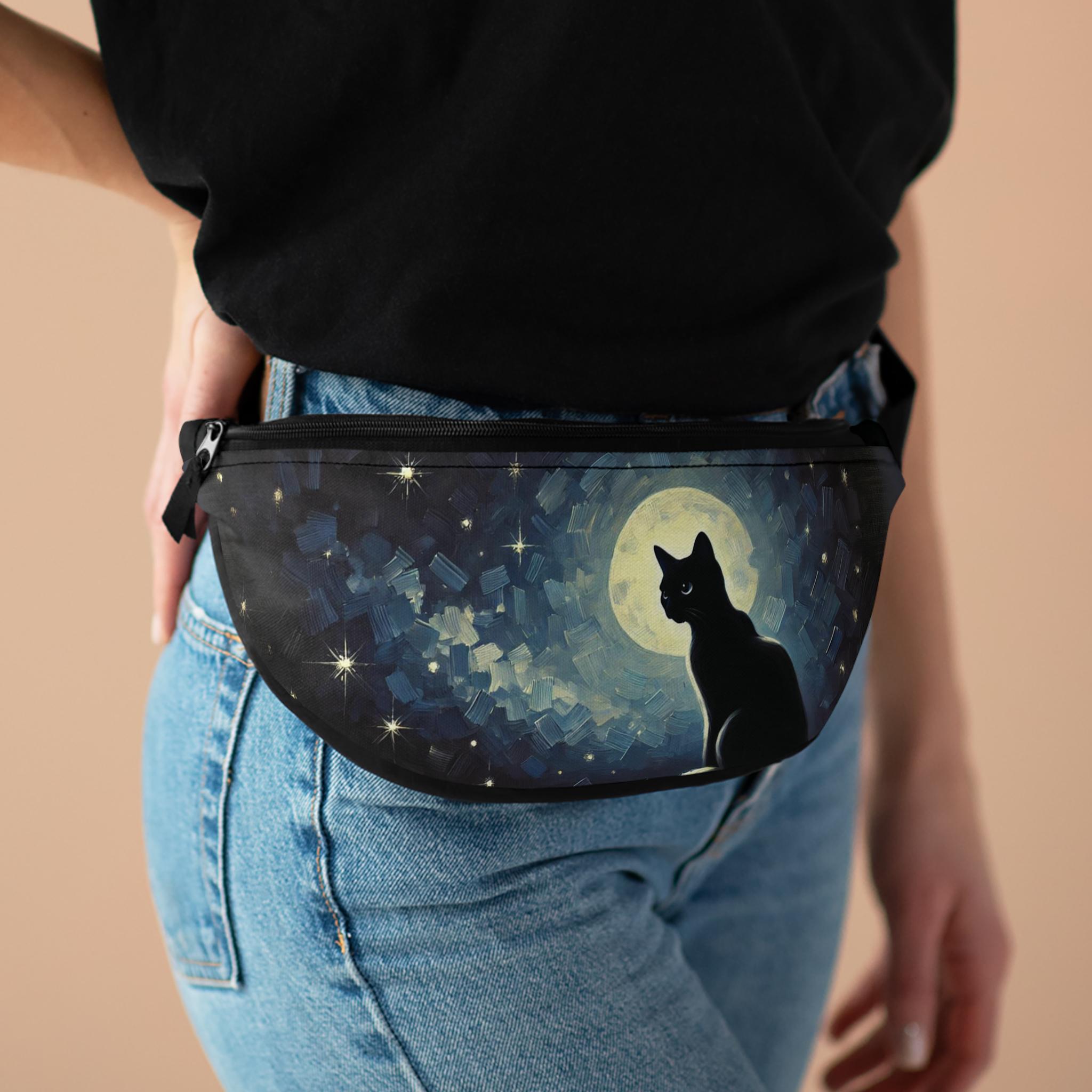Black Cat Fanny Pack: Full Moon Festival Waist Bag - Etsy