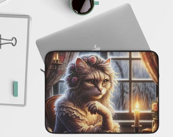 Tortured Poet Cat Lover Laptop Sleeve - Stylish Protection for Your Device