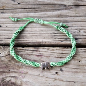 Macrame Bracelet &quot;LITTLE ELEPHANT&quot;, Macrame Metallic Motif Bracelet,  Macrame Jewelry for Women, Macrame for Women, Gift for Women