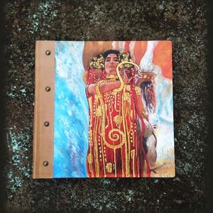 Photo Album &quot;Hygieia&quot;, Wooden Photo Album, Photo Memory Book, Scrapbook, Thinkbook, Personalized Album, Personalized Scrapbook