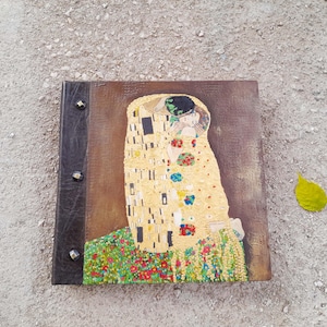 Photo Album &quot;Kiss&quot;, Wooden Photo Album, Photo Memory Book, Scrapbook, Thinkbook, Personalized Album, Personalized Scrapbook