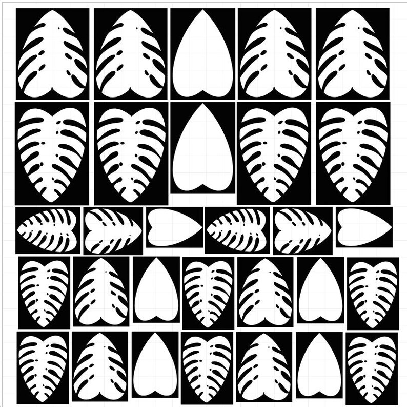 Monstera Deliciosa Leaves Sticker Sheets for Pottery Stencil Pattern ...