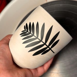 Fern Leaf Resist Sticker for Pottery Stencil Pattern for Glazing Ceramics Made from Vinyl