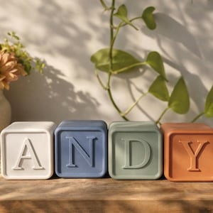 Custom Alphabet Blocks: Montessori Learning, Nursery Decor