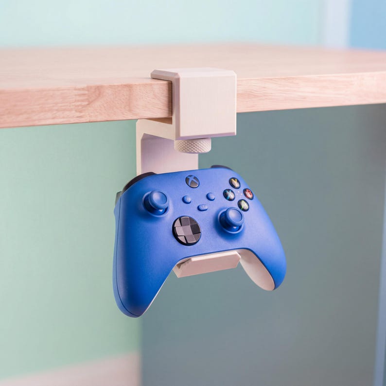 Clamp-On Controller Holder: Xbox & PlayStation Desk Mount, No Drill Gaming Organizer image 1