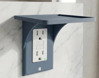 Estantería de almacenamiento para baño sin taladro / Organizador de estantes para enchufes / Ahorra espacio en espacios pequeños / Soporte para cepillos de dientes y productos para el cuidado de la piel