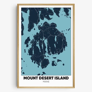 Mount Desert Island Map Print, Maine Wall Art, Mount Desert Island ME Poster