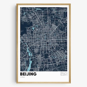 Beijing Map Print, China Wall Art, Beijing China Poster