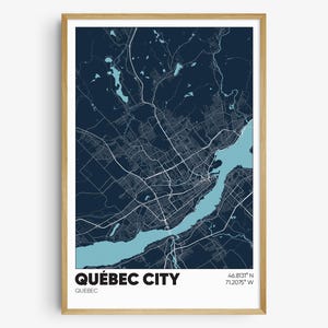 Quebec City Map Print, Canada Wall Art, Quebec City Poster