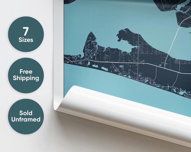Santa Rosa Beach Map Print, Florida Wall Art, Santa Rosa Beach FL ...