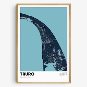Truro MA Map Print, Cape Cod Wall Art, Truro Massachusetts Poster