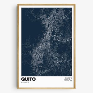 Quito Map Print, Ecuador Wall Art, Quito Ecuador Poster