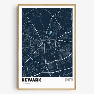 Newark Delaware Map Print, Delaware Wall Art, Newark DE Poster, Graduation Gift
