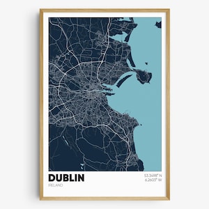 Dublin Map Print, Ireland Wall Art, Dublin Ireland Poster