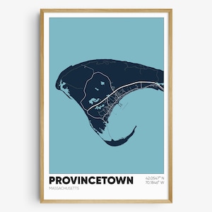 Provincetown MA Map Print, Cape Cod Wall Art, Provincetown Massachusetts Poster