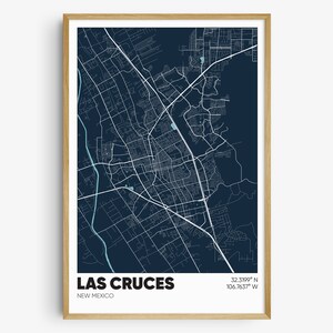 Las Cruces Map Print, New Mexico Wall Art, Las Cruces NM Poster