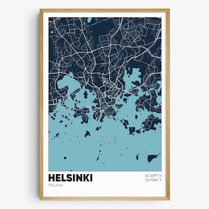 Helsinki Map Print, Finland Wall Art, Helsinki Finland Poster