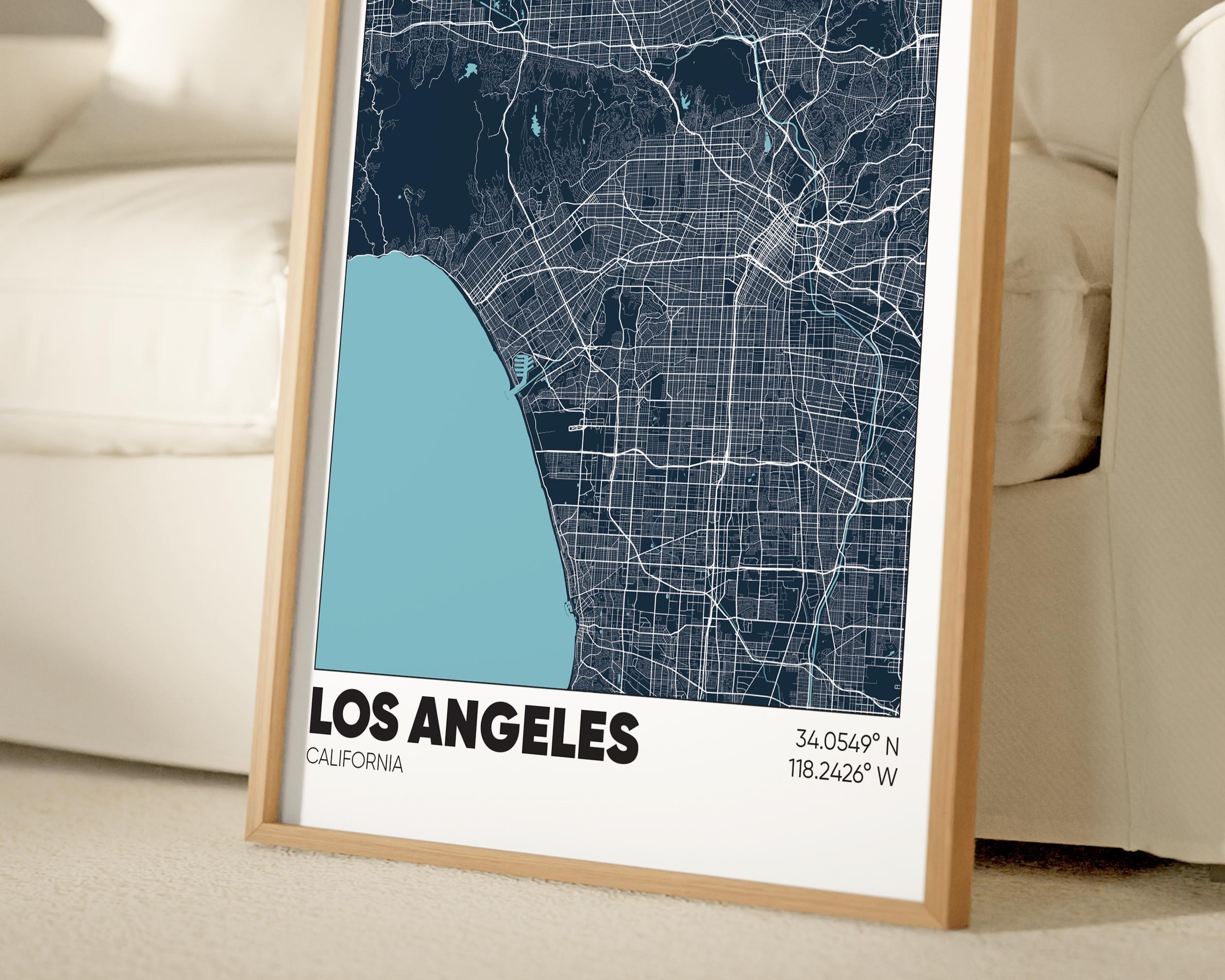 Los Angeles Map Print, LA Wall Art, California CA Poster - Etsy