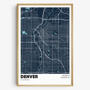 Denver Map Print, Colorado Wall Art, Denver CO Poster