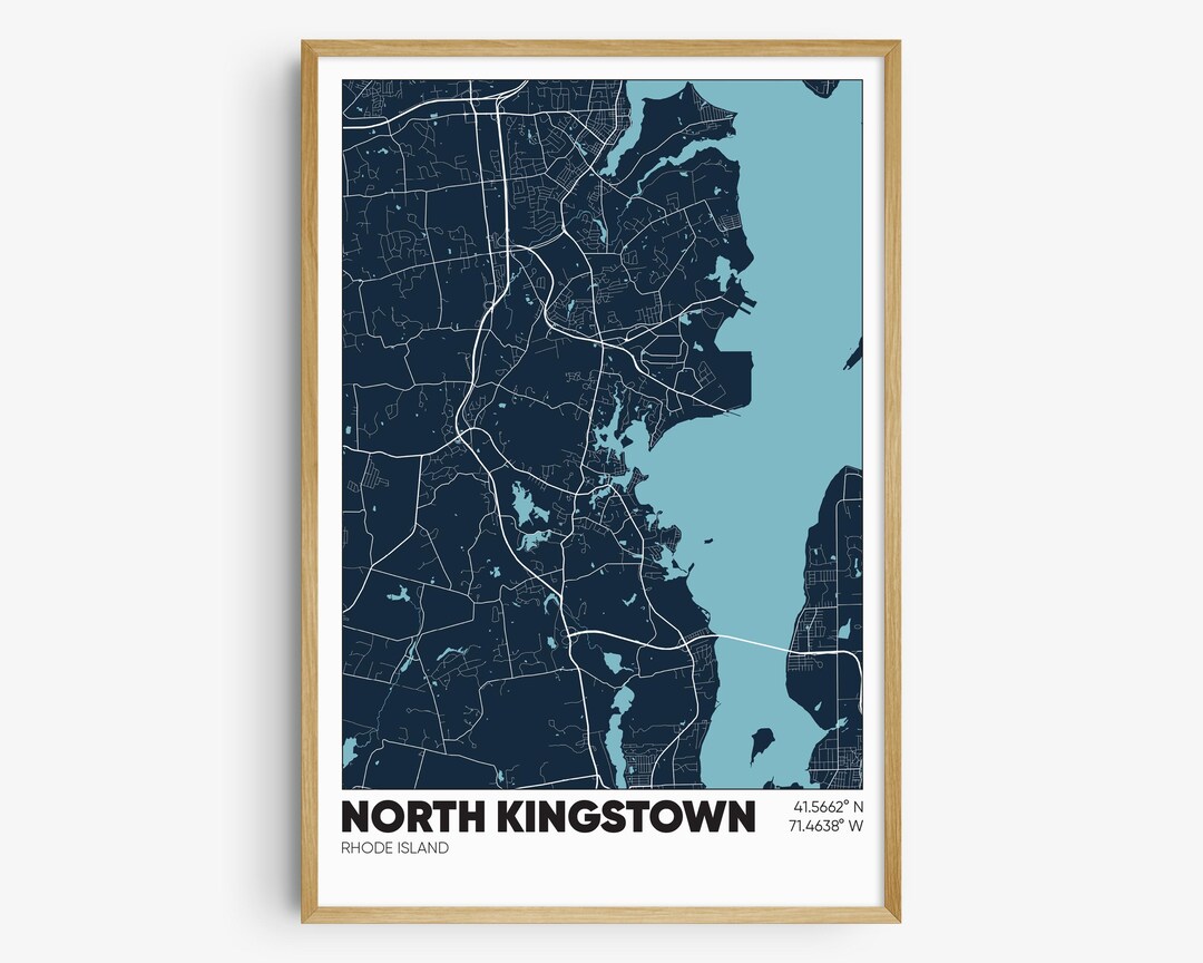 North Kingstown Map Print Rhode Island Wall Art North Kingstown RI Il 8108 