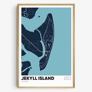 Jekyll Island Map Print, Georgia Wall Art, Jekyll Island GA Poster