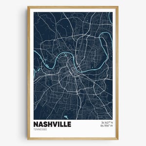 Nashville Map Print, Tennessee Wall Art, Nashville TN Poster