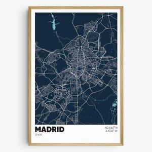 Madrid Map Print, Spain Wall Art, Madrid Spain Poster