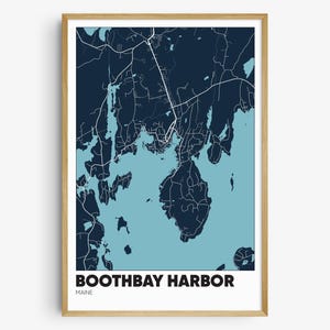 Boothbay Harbor Map Print, Maine Wall Art, Boothbay Harbor ME Poster