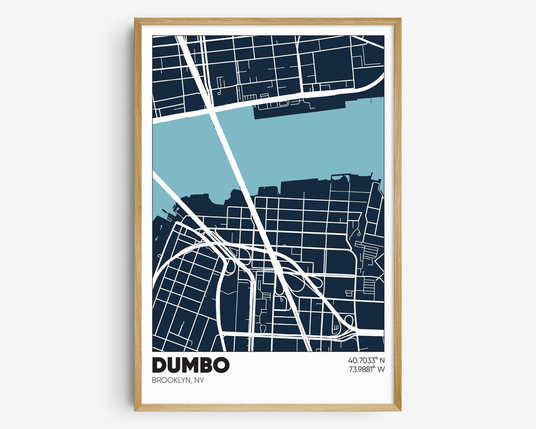 Dumbo Brooklyn Map Print, New York City Wall Art, NYC Neighborhood Poster - Etsy