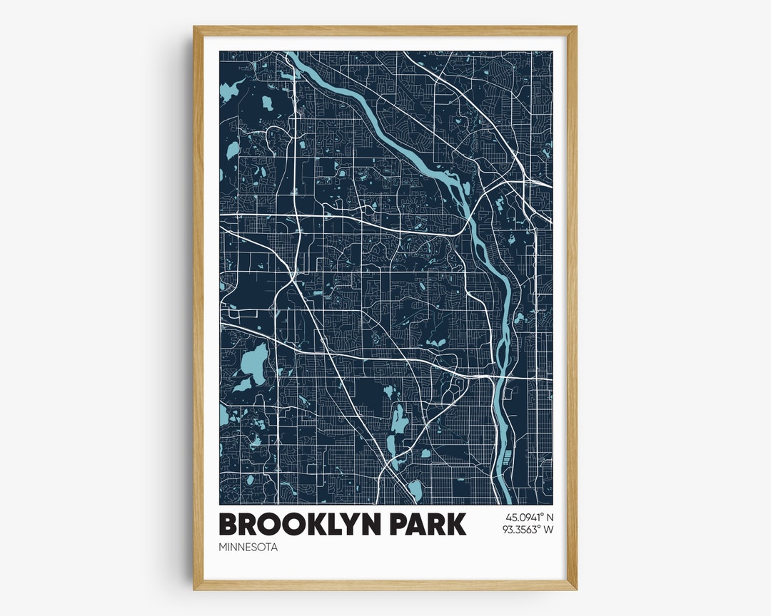 Brooklyn Park Map Print, Minnesota Wall Art, Brooklyn Park MN Poster - Etsy