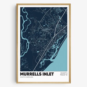 Murrells Inlet Map Print, South Carolina Poster, Murrells Inlet SC Wall Art