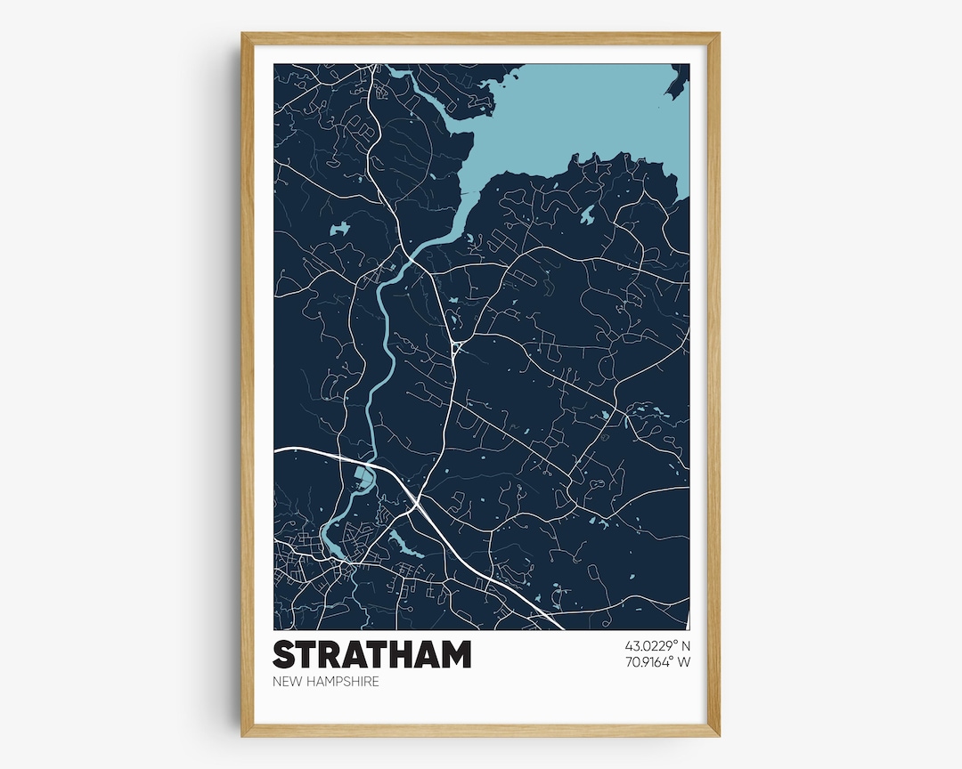 Stratham NH Map Print, New Hampshire Wall Art, Stratham New Hampshire ...