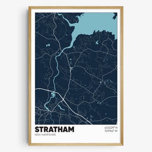 Stratham NH Map Print, New Hampshire Wall Art, Stratham New Hampshire Poster