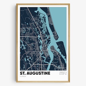 St. Augustine Map Print, Florida Wall Art, St. Augustine FL Poster