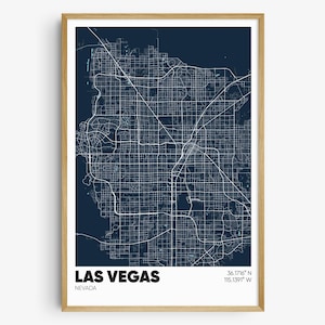 Las Vegas Map Print, Nevada Wall Art, Las Vegas NV Poster