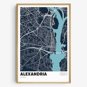 Alexandria Map Print, Virginia Wall Art, Alexandria VA Poster