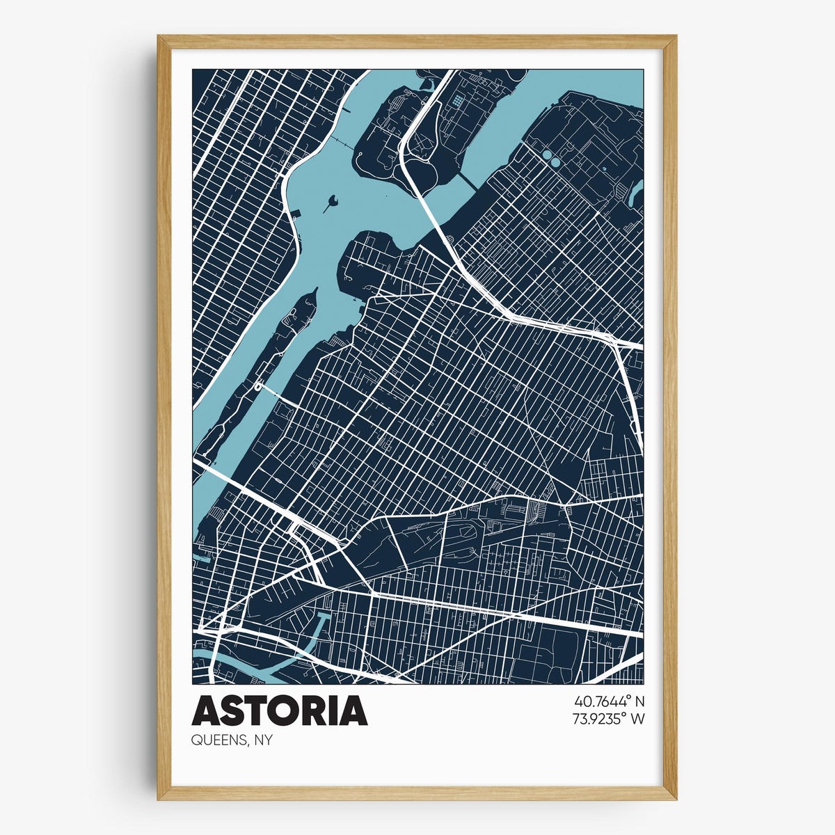 20x30 Astoria Queens Map Print - Etsy