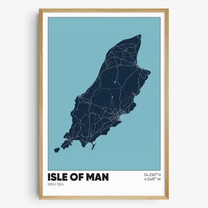 Isle of Man Map Print, Irish Sea Wall Art, Isle of Man Poster