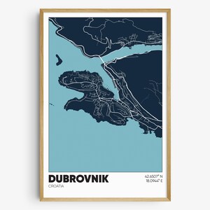 Dubrovnik Skyline Art Print, Dubrovnik Poster, Croatia Art